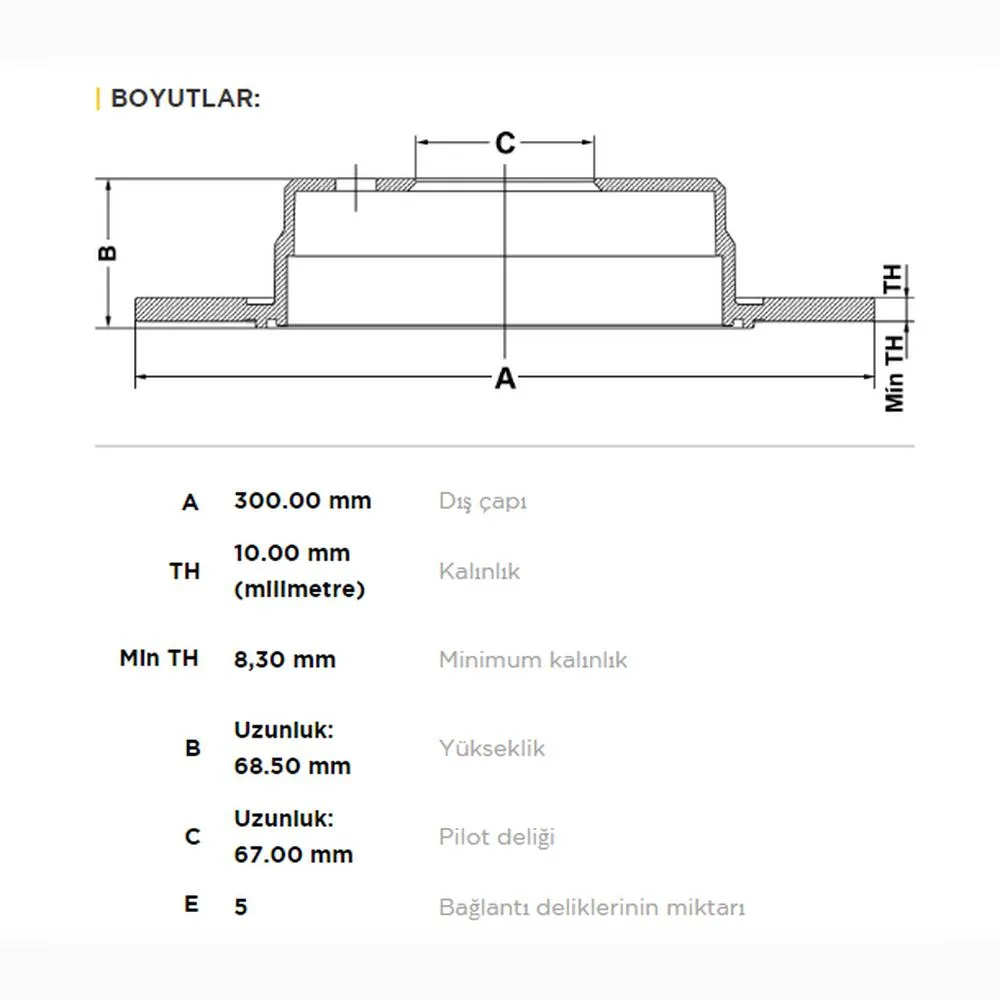 FREN DİSKİ ARKA MERCEDES E SERİ / W211/W212 