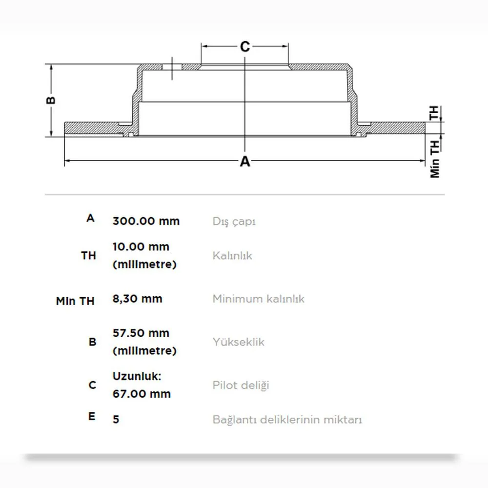 FREN DİSKİ ARKA MERCEDES W204/A207 07-13 