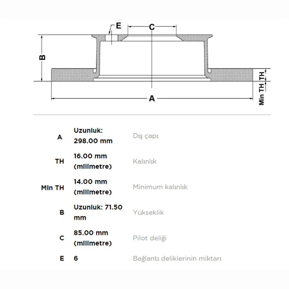 FREN DİSKİ ARKA MERCEDES SPRINTER/VW CRAFTER 